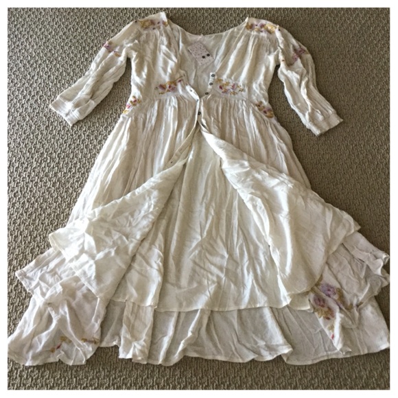 Free People Day Glow Cream Midi Dress. NWT. - Picture 7 of 8